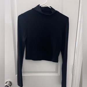 Cropped ribbed turtleneck